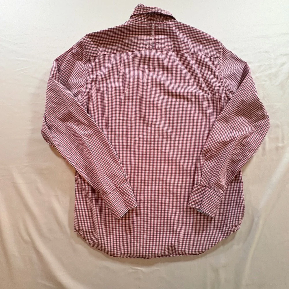 Banana Republic Button Down Shirt Mens Small Camden Fit Red Gingham Cotton LS